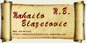 Mahailo Blažetović vizit kartica